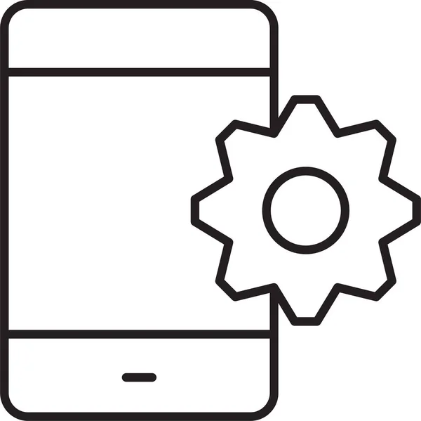 Icono Desarrollo Configuraciones Teléfonos Celulares Estilo Esquema — Vector de stock