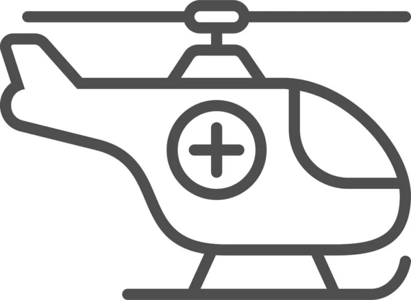 Піктограма Аварійного Контуру Вертольота Стилі Контурів — стоковий вектор