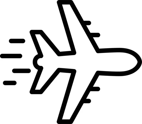 Icono Entrega Negocio Avión Estilo Esquema — Vector de stock