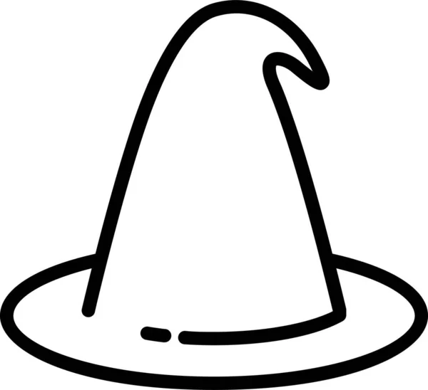 Απόκριες Καπέλο Εικονίδιο Διακοπών Στυλ Περίγραμμα — Διανυσματικό Αρχείο