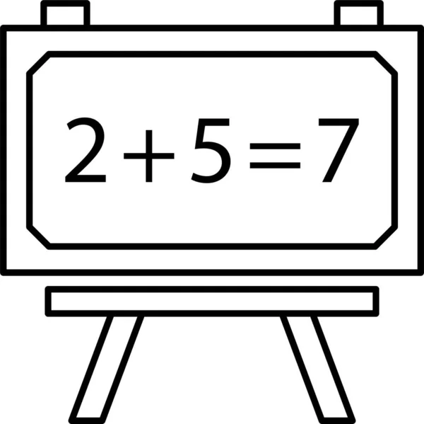 Placa Educação Matemática Ícone Estilo Esboço — Vetor de Stock