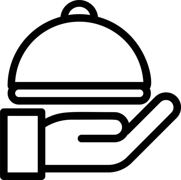 Pareja Comida Servir Amor Icono — Vector de stock