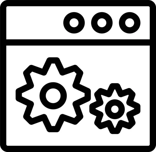 Développement Icône Réglage Internet Dans Style Contour — Image vectorielle