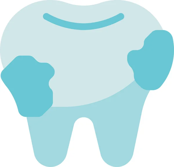 Kariesreinigung Zahnpflege Ikone Flachen Stil — Stockvektor