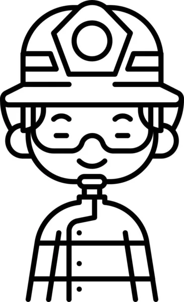 Avatar Boy Chinese Icon Outline Style — Stock Vector