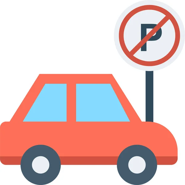 Board Notallowed Parking Icon Flat Style — Stock Vector