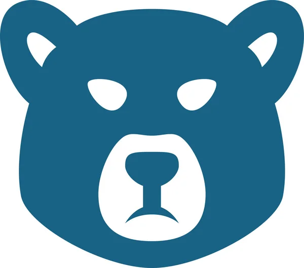 Niedźwiedź Niedźwiedź Rynku Ikona Głowy Solidnym Stylu — Wektor stockowy