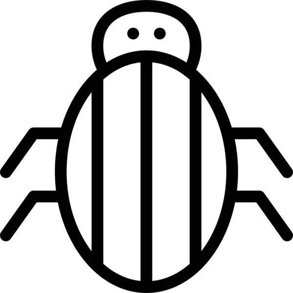 Ikona Včelí Mouchy Stylu Osnovy — Stockový vektor