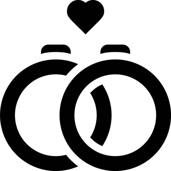 Couple Couple Rings Love Icon — 图库矢量图片