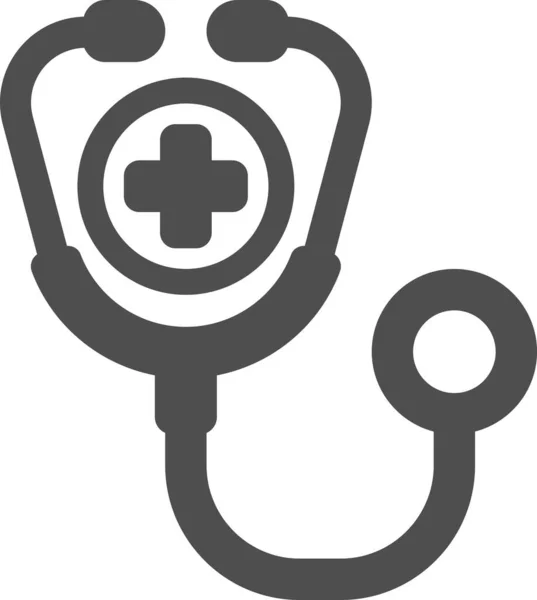 Icona Dello Stetoscopio Sanitario — Vettoriale Stock
