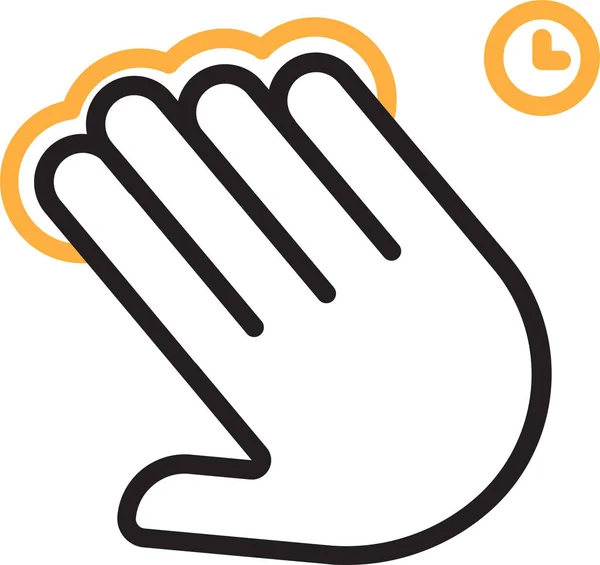 Drag Finger Gesture Icon Outline Style — Stock Vector