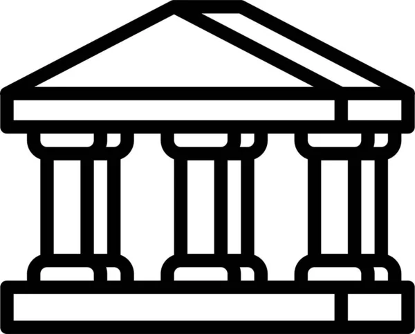 Icono Del Negocio Construcción Bancaria Estilo Esquema — Archivo Imágenes Vectoriales