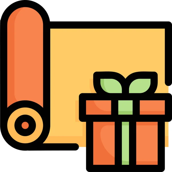 Present Online Shopping Gift Wrapping Icon — Stock Vector