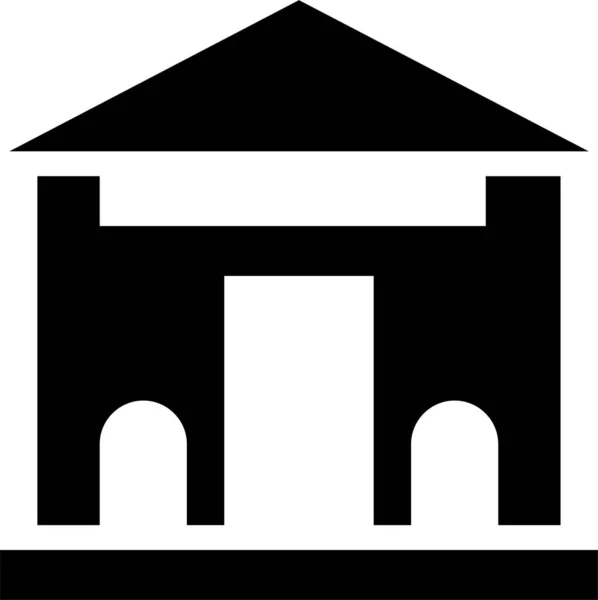 Architektura Budynku Komercyjnej Ikony Stylu Stałym — Wektor stockowy