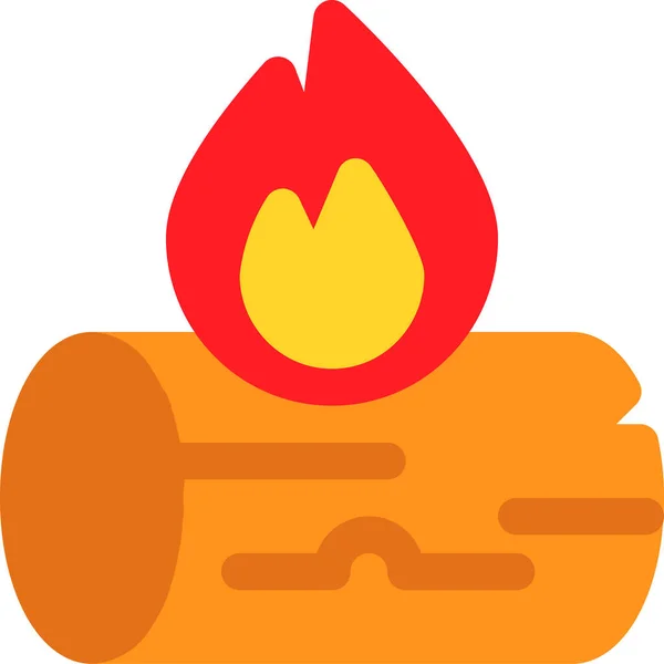Bonfire Sezóna Ikona Plochém Stylu — Stockový vektor