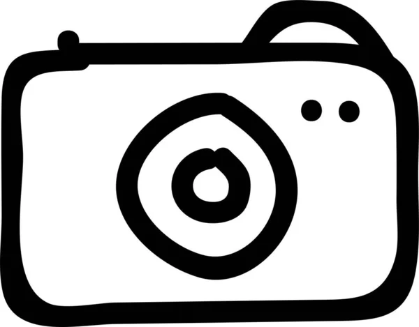 Kamera Image Recorder Symbol Handgezeichnetem Stil — Stockvektor