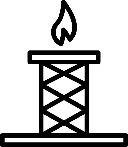 Spalić Ikonę Ognia Komina Stylu Zarysu — Wektor stockowy