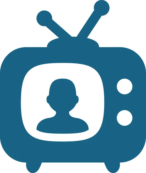 Noticias Radiodifusión Icono Televisión Estilo Sólido — Vector de stock