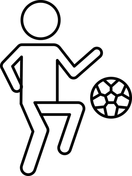 Fotboll Spel Ikon Kontur Stil — Stock vektor
