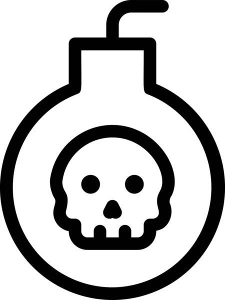 Ciberseguridad Icono Bomba Cráneo — Vector de stock
