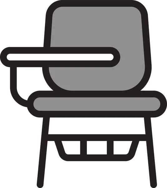 Cadeira Ícone Educação Mesa Estilo Esboço Preenchido — Vetor de Stock