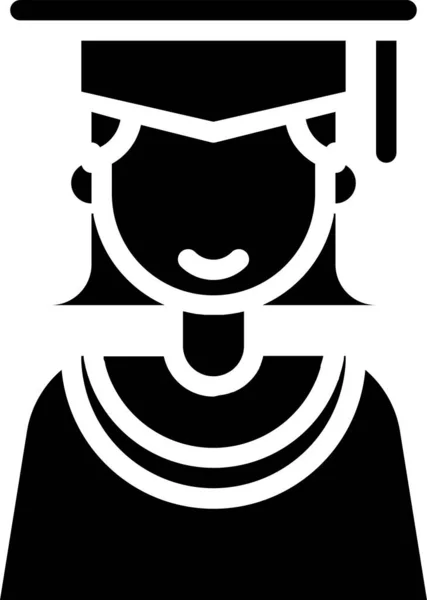 Education Girl Student Graduation Icon Education School Learning Category — Stock Vector