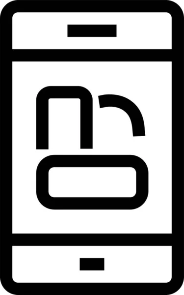 Значок Стільникового Пристрою Iphone Стилі Контурів — стоковий вектор