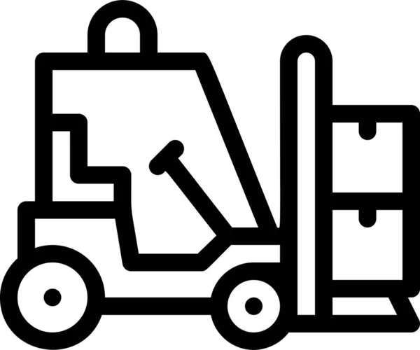Fabrikası Forklift Arabası Bir Kutu Simgesi Getir — Stok Vektör