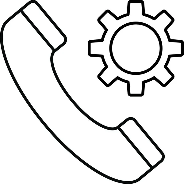 Call Services Setting Icon Outline Style — Stock vektor