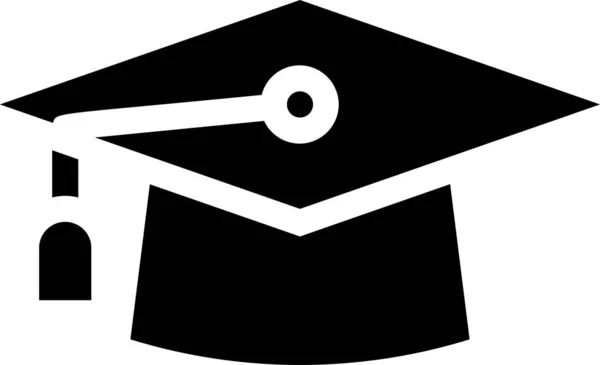 Икона Электронного Образования Выпускной Шляпы Категории Образование Школа Образование — стоковый вектор