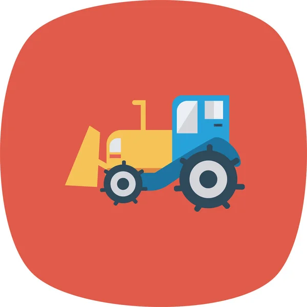 Auto Agricultura Tractor Icono Estilo Plano — Vector de stock