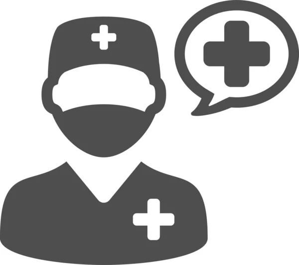 Chat Bulle Médecin Chirurgien Icône — Image vectorielle