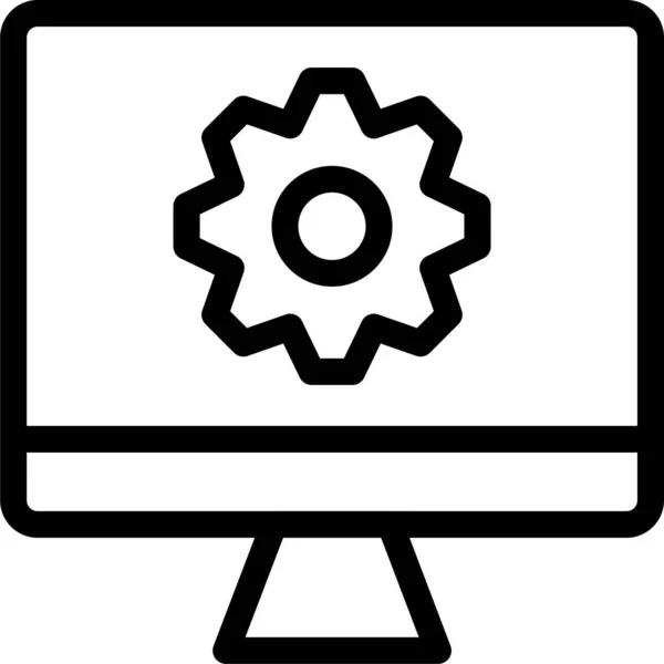 Configurar Icono Preferencia Del Monitor Estilo Esquema — Archivo Imágenes Vectoriales