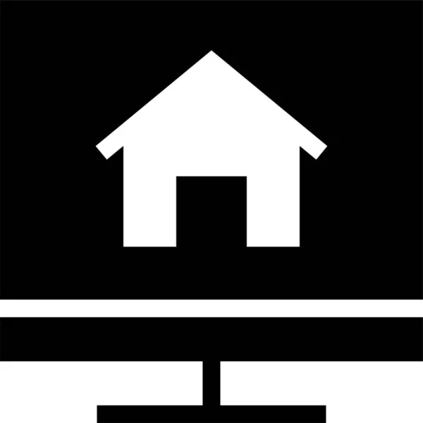 Stavební Dům Ikona Pevném Stylu — Stockový vektor