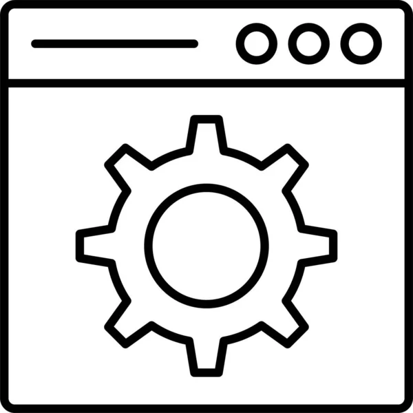 Браузер Настраивает Иконку Страницы Стиле Контура — стоковый вектор