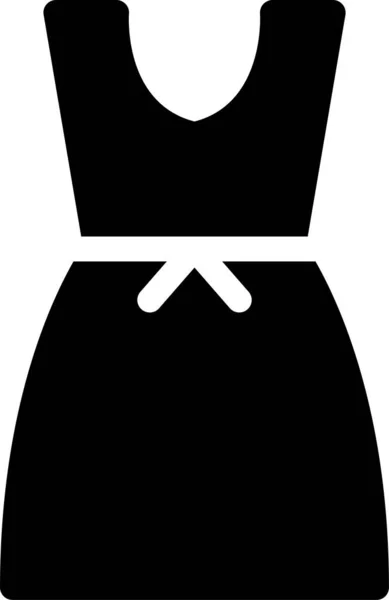 Φόρεμα Ρούχα Γυναικείο Εικονίδιο Στερεό Στυλ — Διανυσματικό Αρχείο