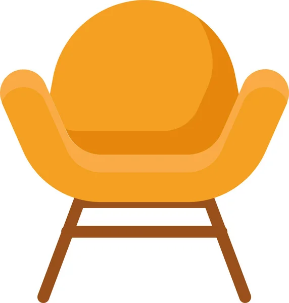 Armchair Cushion Fun Chair Icon Flat Style — Stock Vector