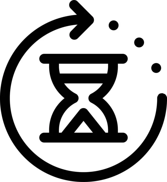 Пісочний Годинник Завантаження Значка Маркетингу Контурному Стилі — стоковий вектор