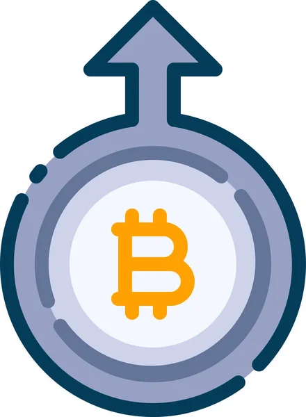 Kryptowährungssymbol Für Bitcoin Unternehmen Ausgefülltem Umriss — Stockvektor