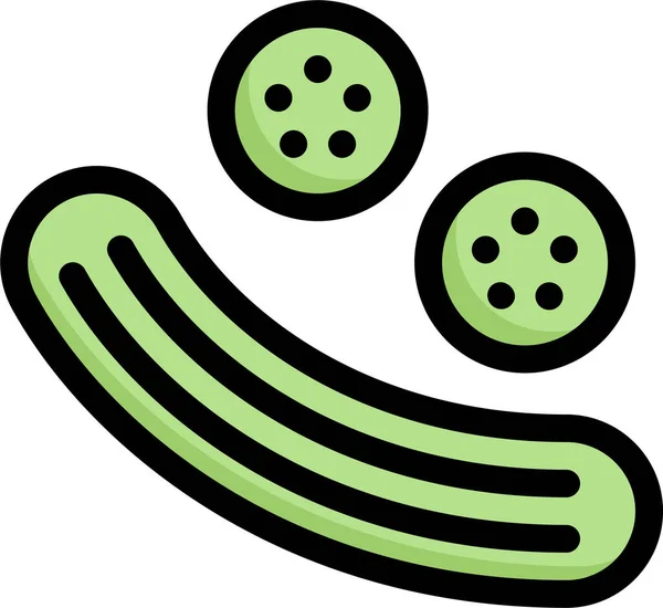 Cucumbers Farm Fiber Icon — Stock Vector