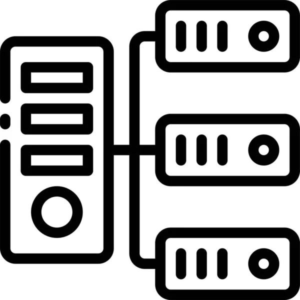 Ikona Návrhu Databáze Datového Serveru — Stockový vektor