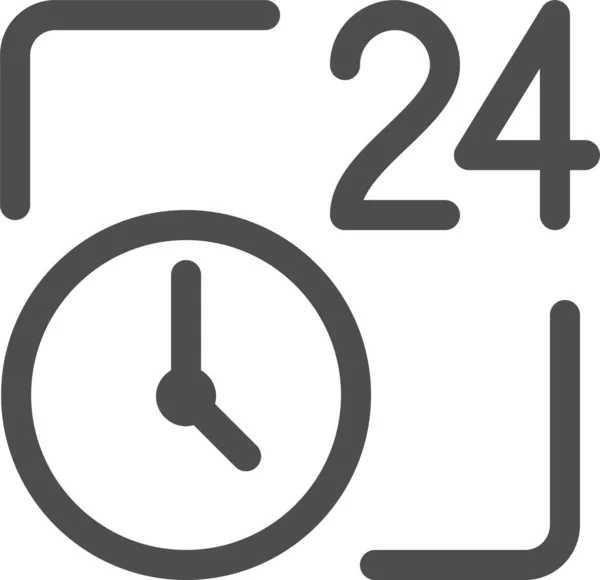 24時のアイコンの周りを時計 — ストックベクタ