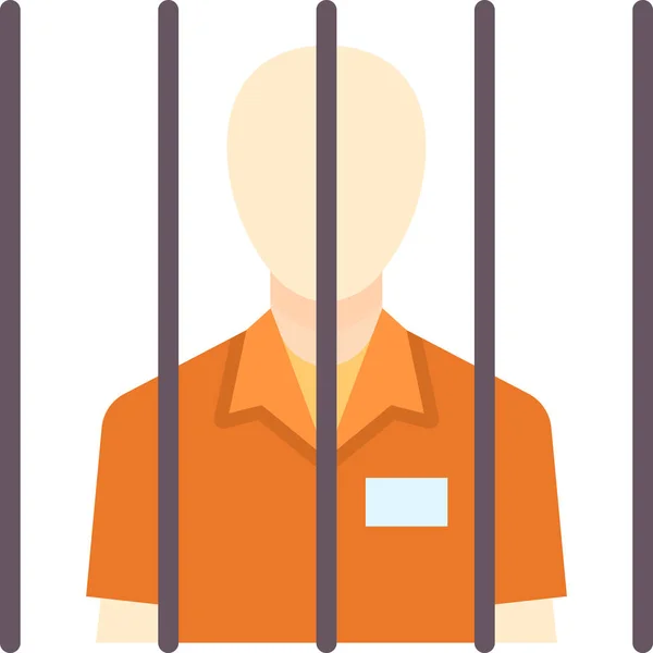 Cage Convict Crime Icon Flat Style — Stock Vector