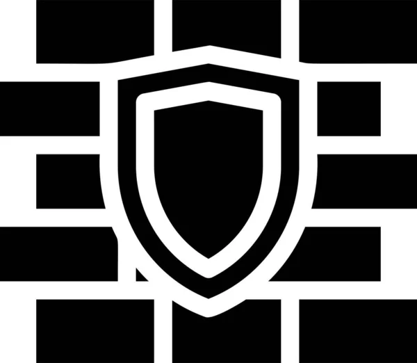 Cyber Security Firewall Pictogram — Stockvector