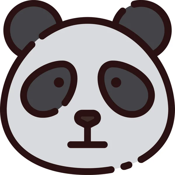 填充轮廓风格的动物熊卡通图标 — 图库矢量图片