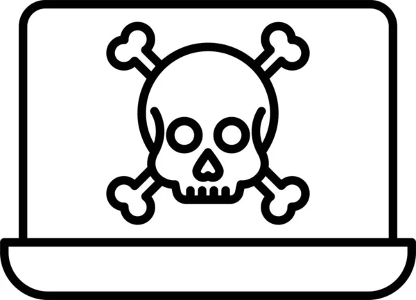 Danger Exclamation Laptop Icon Outline Style — 图库矢量图片