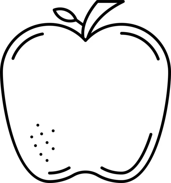 Äpple Äta Mat Ikon Kontur Stil — Stock vektor