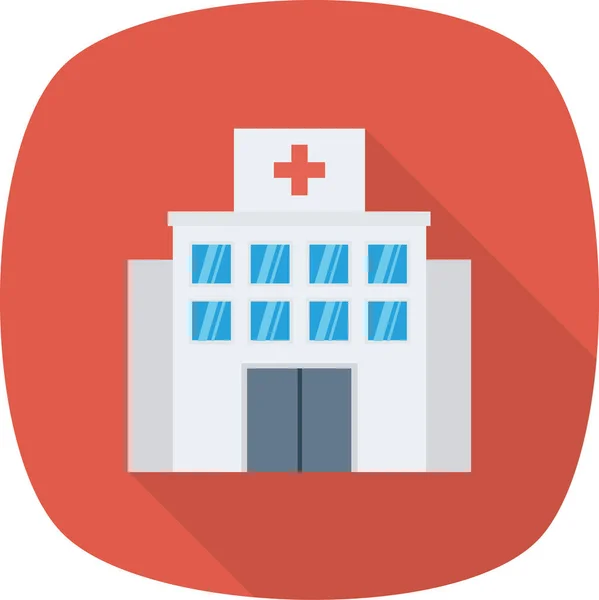 Ikon Rumah Sakit Kesehatan Perawatan Dalam Gaya Datar - Stok Vektor