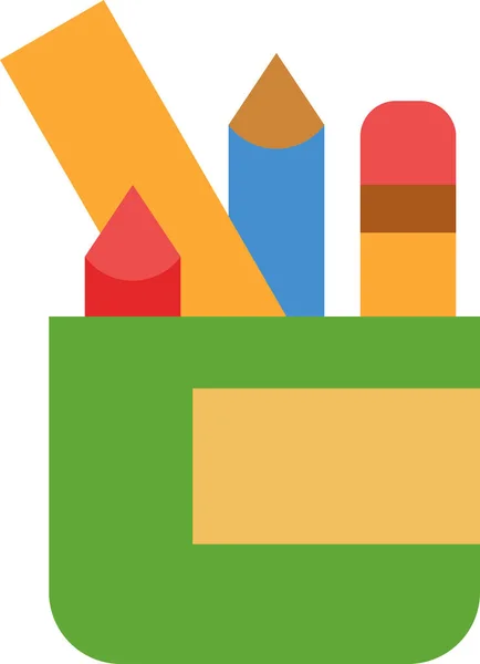 Volver Escuela Icono Caja Geometría Educación Estilo Plano — Vector de stock