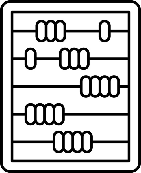 Abacus Berechnung Bildungs Symbol Umrissstil — Stockvektor